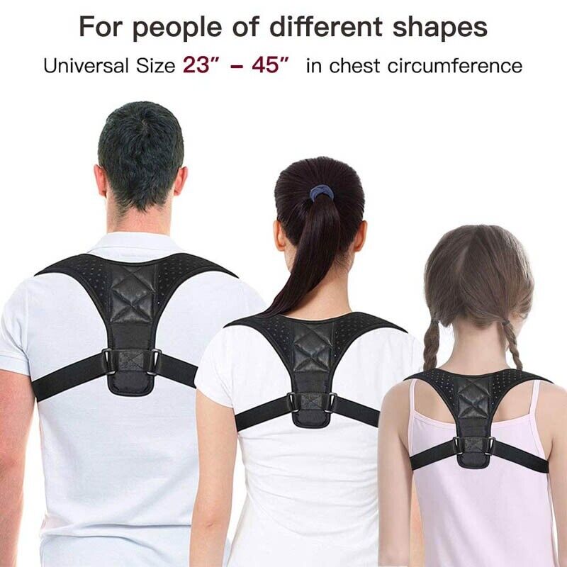 Adjustable Shoulder Back Brace for Men & Women – Posture Support Belt, Comfortable Back Support Harness | Free Size