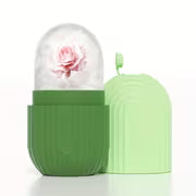 Ice Roller Facial Massager | Silicone Ice Cube Roller with Scrub | Cooling Face Cleansing & Massage Tool