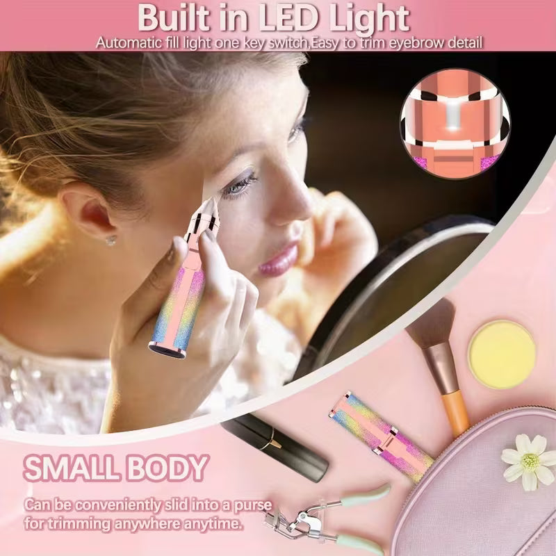 2-in-1 Eyebrow Trimmer & Facial Shaver | USB Rechargeable Eyebrow Hair Remover |