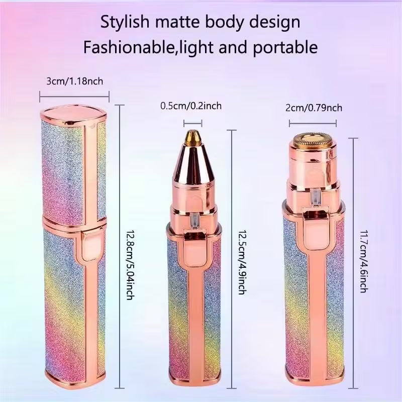2-in-1 Eyebrow Trimmer & Facial Shaver | USB Rechargeable Eyebrow Hair Remover |