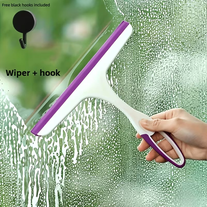 Glass Scraper Wiper | Multi-Purpose Window Cleaning Brush | Car, Kitchen & Bathroom Squeegee Cleaner
