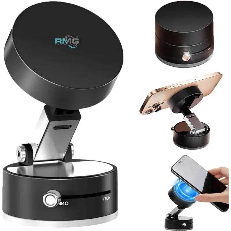 Double-Sided Magnetic Phone Holder ā Adjustable Foldable 360° Rotating Vacuum Suction Mount