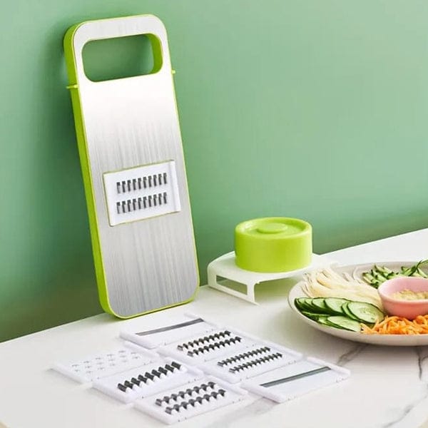 5-in-1 Manual Food Grater & Slicer | Stainless Steel Vegetable & Fruit Cutter | Multipurpose Kitchen Grater