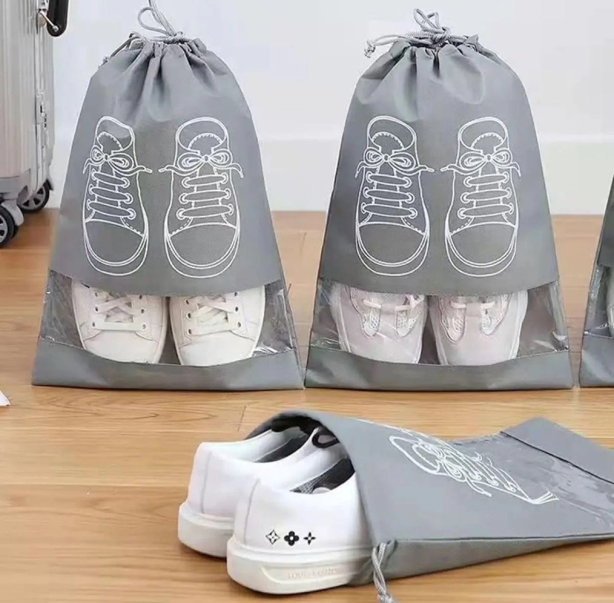 Shoe Bags for Travel – Dustproof Shoe Storage Organizer with Clear Window, Non-Woven Packing Pouch |