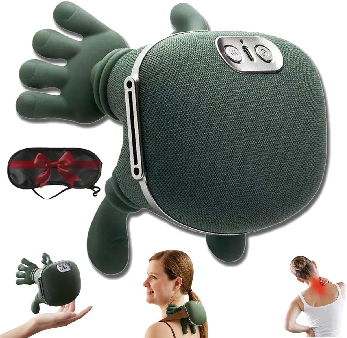 Smart Neck Massager | Electric Heated Deep Kneading Shoulder & Back Massager | Finger Pressure Relaxation Device