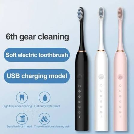Electric Toothbrush – Rechargeable Sonic Toothbrush with Soft Bristles, Deep Cleaning & USB Charging | Random Colour