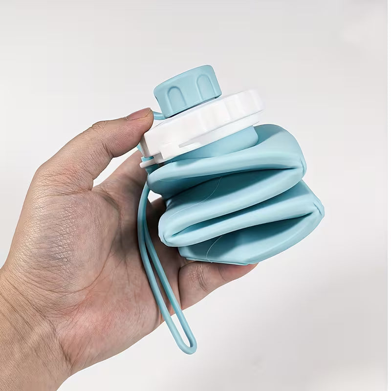 Silicone Folding Bottle 600ML | Foldable Silicone Water Bottle | Smart Travel Bottle