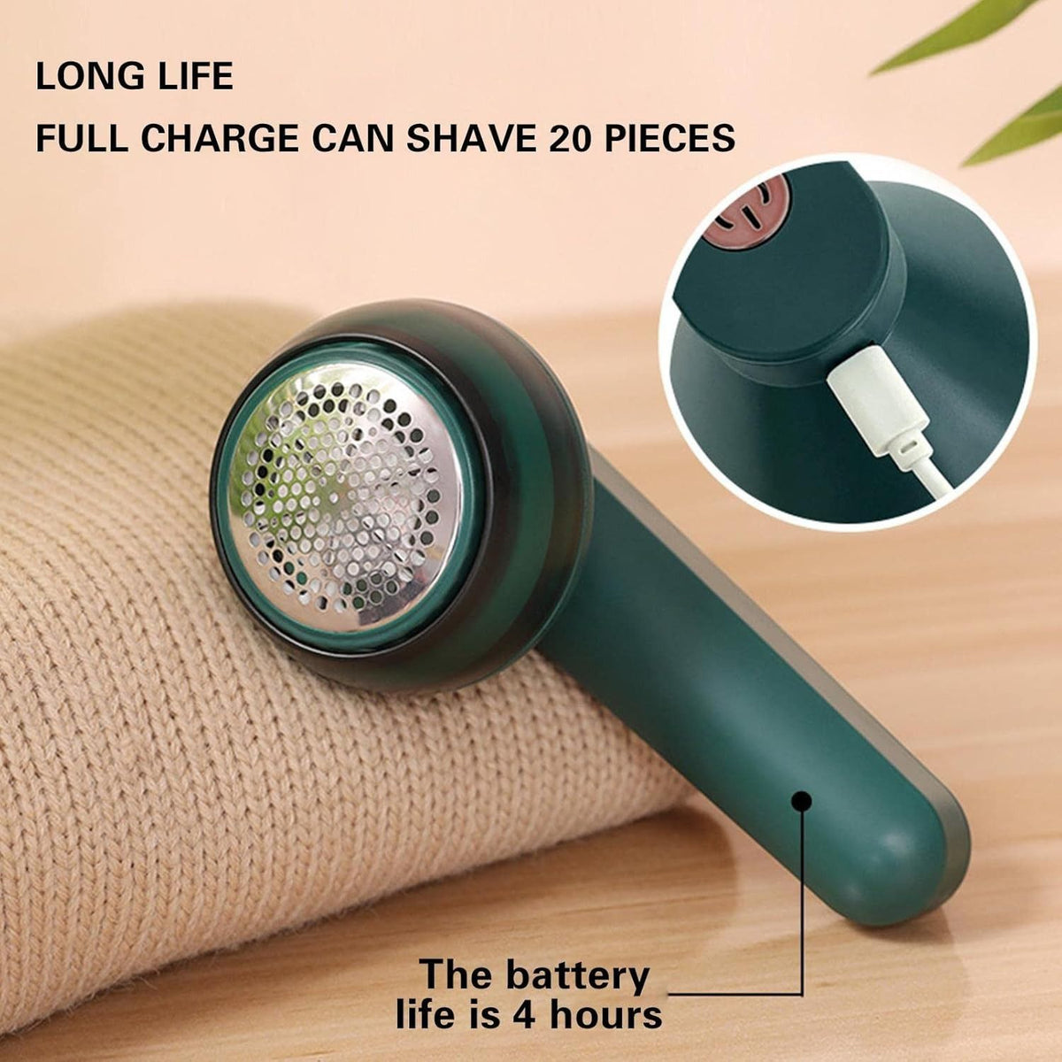 Rechargeable Lint Remover | Portable Electric Fabric Shaver for Clothes, Sweaters & Upholstery | Reusable Fuzz & Bobble Remover