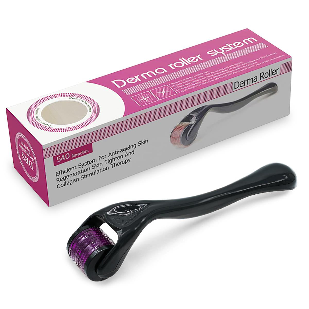 0.5mm Derma Roller – 540 Micro Needle Skin & Scalp Roller for Hair Growth, Facial Care & Skin Repair | 1 Pack