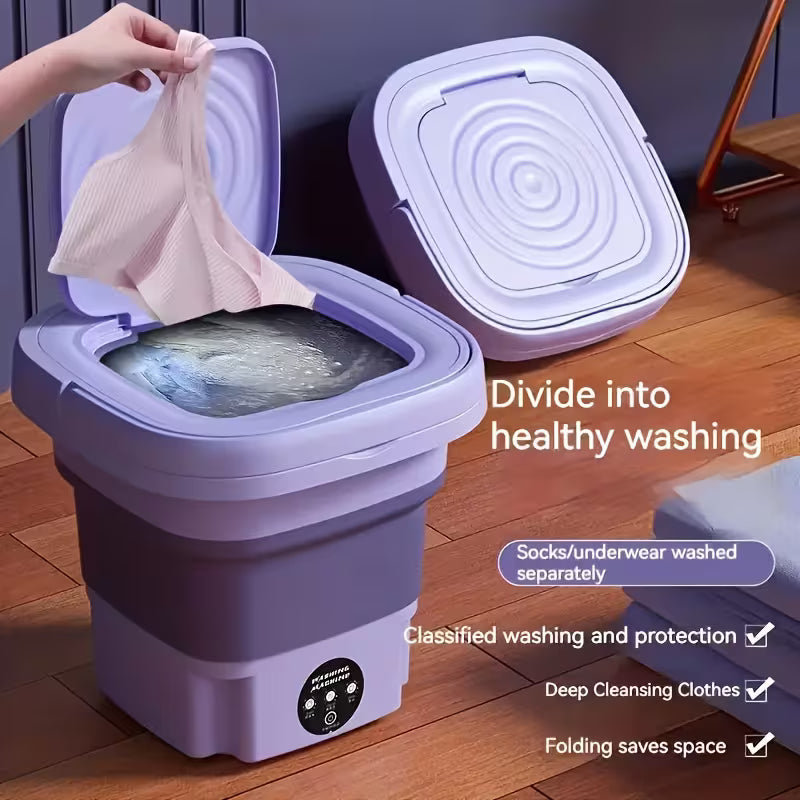 Foldable Mini Washing Machine – Portable Compact Laundry Washer | Heavy Quality