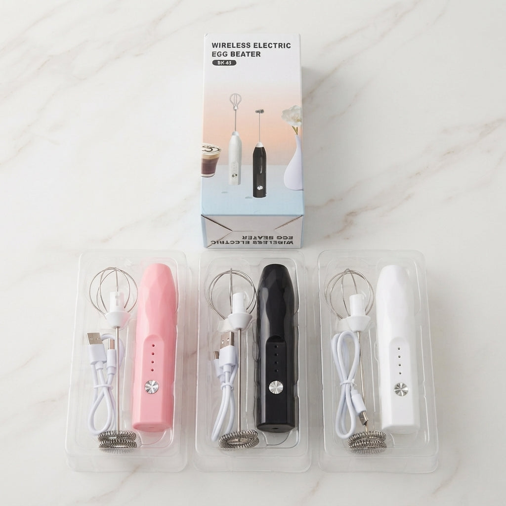 Wireless 2 in 1 Electric Egg Beater & Coffee Frother – Rechargeable Handheld Kitchen Mixer