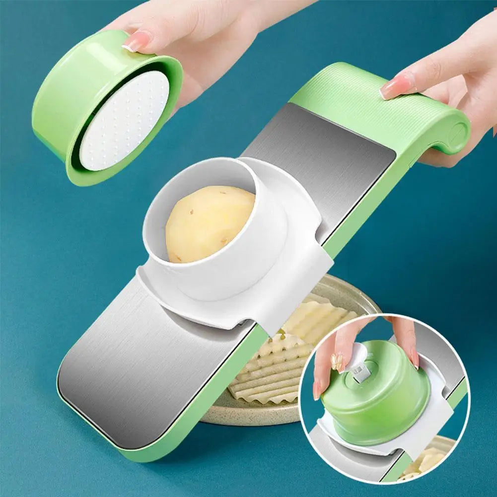 5-in-1 Manual Food Grater & Slicer | Stainless Steel Vegetable & Fruit Cutter | Multipurpose Kitchen Grater