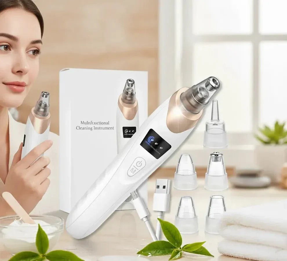 Electric Blackhead Remover | 5-Head Pore Cleaner Vacuum | Acne & Facial Pore Suction Device