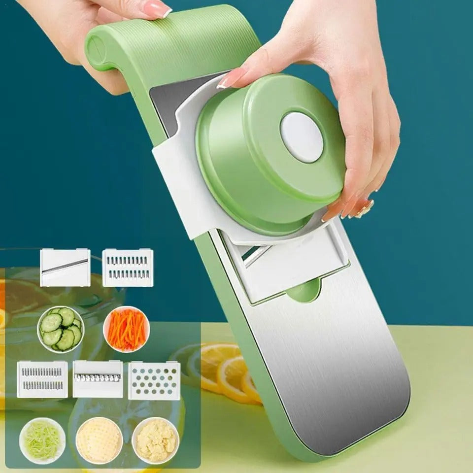 5-in-1 Manual Food Grater & Slicer | Stainless Steel Vegetable & Fruit Cutter | Multipurpose Kitchen Grater