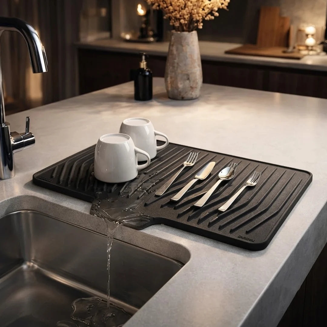 Big Size Silicone Sink Drain Mat – 14x10 Inch Anti-Slip Waterproof Kitchen Sink Pad | Kitchen Water Drain Mat