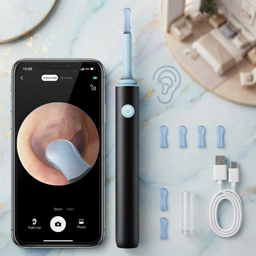Ear Cleaner with Camera & LED Light | Smart Wireless Ear Wax Removal Tool | High-Precision Ear Cleaning Kit