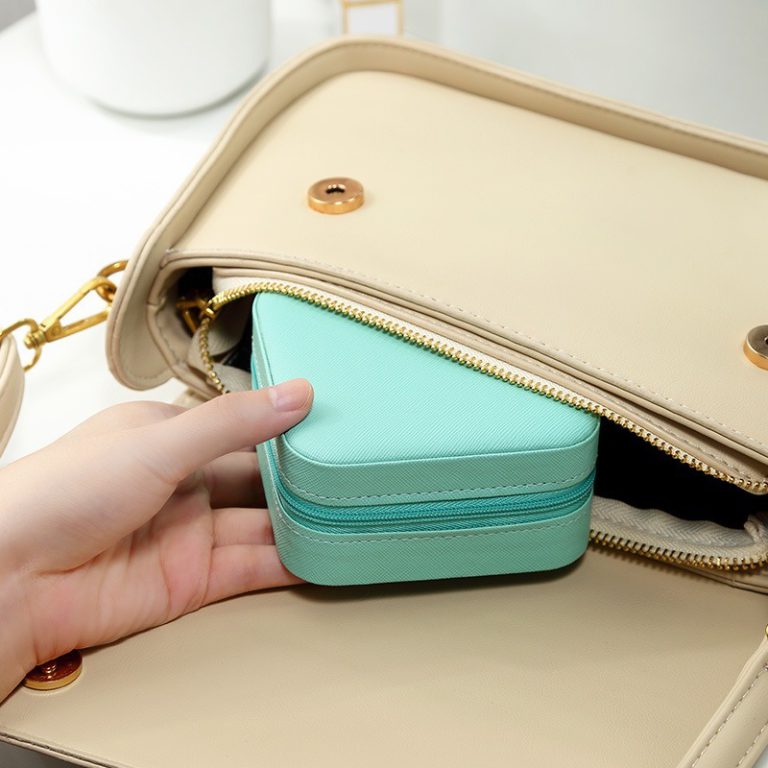 Travel Jewellery Organizer Box | Portable Leather Jewelry Storage Case | Compact Pocket Jewelry Holder