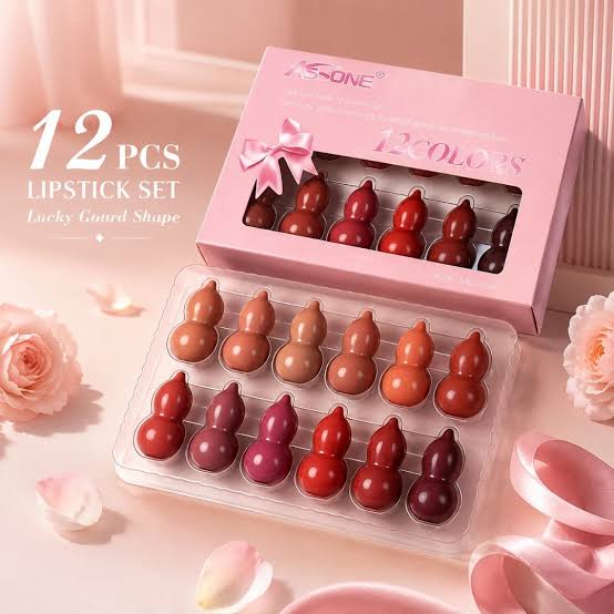 Mini Lipstick Set – Lucky Gourd Shape Cute Compact Lip Color Collection for Everyday Makeup