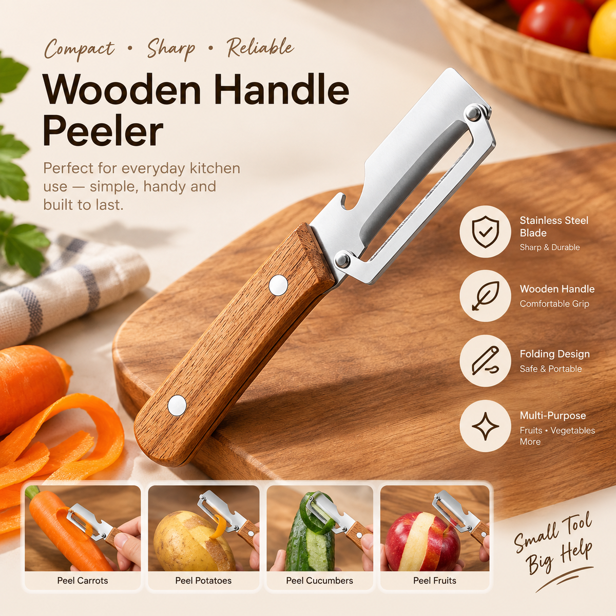 Multifunctional Kitchen Knife Peeler | Small Size Vegetable & Fruit Cutter | Multipurpose Kitchen Tool