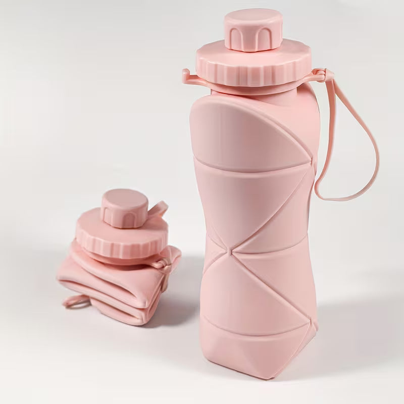 Silicone Folding Bottle 600ML | Foldable Silicone Water Bottle | Smart Travel Bottle