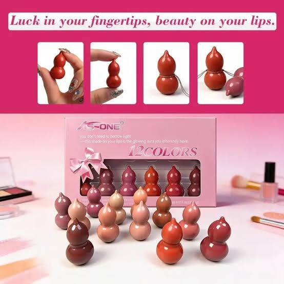 Mini Lipstick Set – Lucky Gourd Shape Cute Compact Lip Color Collection for Everyday Makeup