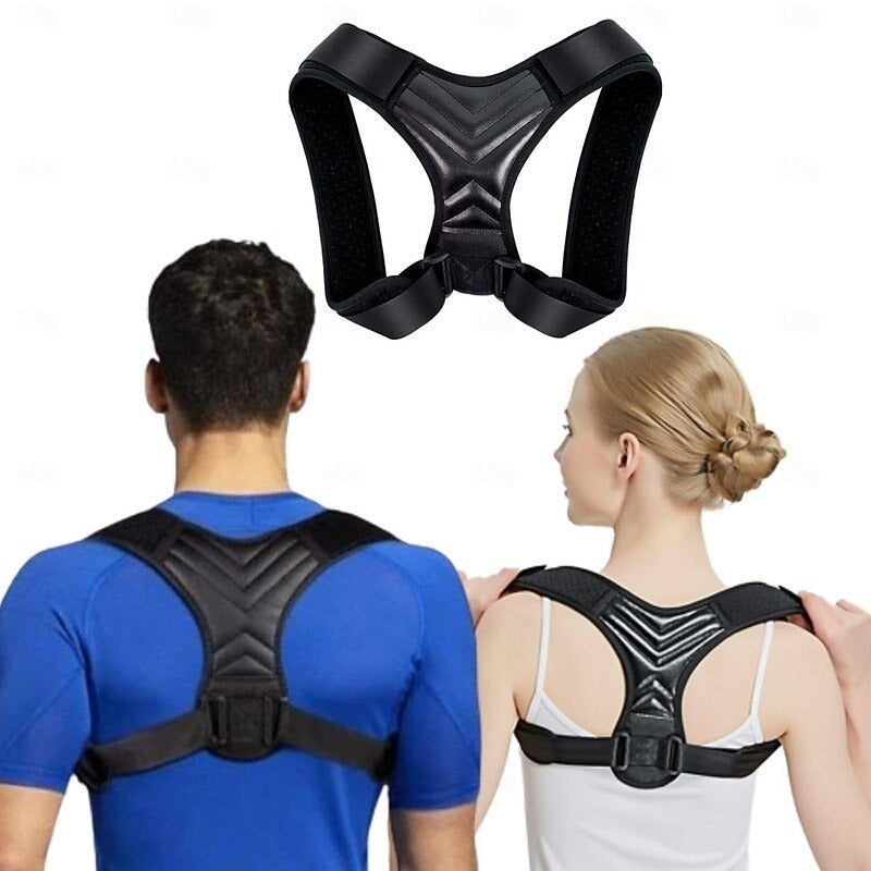 Adjustable Shoulder Back Brace for Men & Women – Posture Support Belt, Comfortable Back Support Harness | Free Size