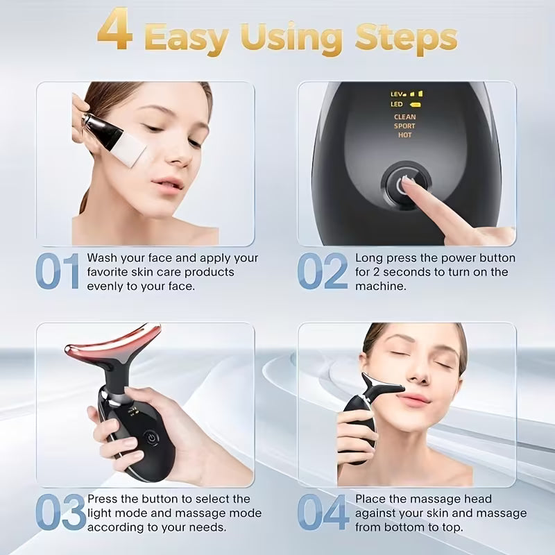 Rechargeable Face Massager | Neck & Facial Massage Device | Skin Tightening & Anti-Wrinkle Beauty Tool